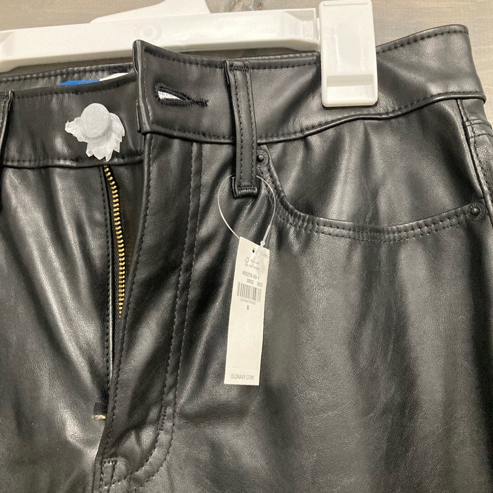 High Rise OG Straight Leg Faux Leather Women’s Pants - Picture 6 of 8